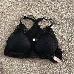 altar’d state black lace padded bralette - med/lg